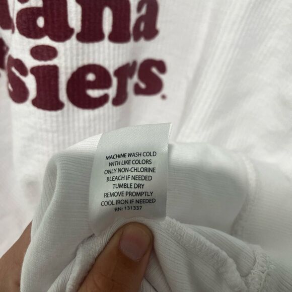 Indiana Hoosiers Chicka-d White Ribbed Crewneck Sweatshirt L - Picture 5 of 6